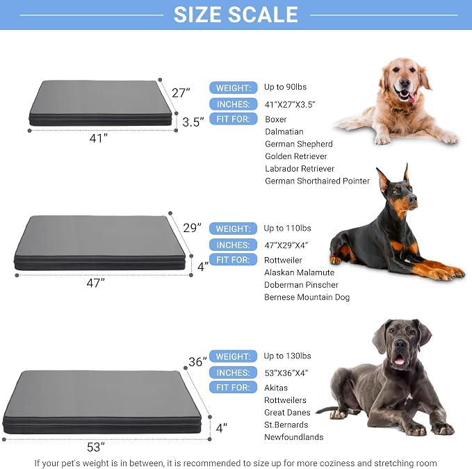 Vonabem Waterproof XXL Dog Beds Large Sized Dog, Outdoor Orthopedic Crate Pad - Image 6