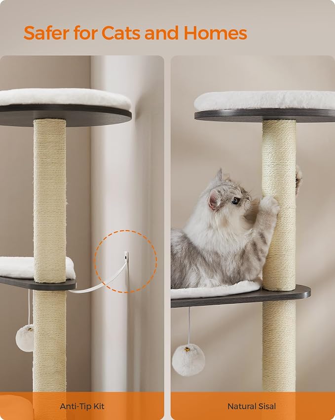 Feandrea Cat Tree, 65-Inch Modern Cat Tower - Image 8