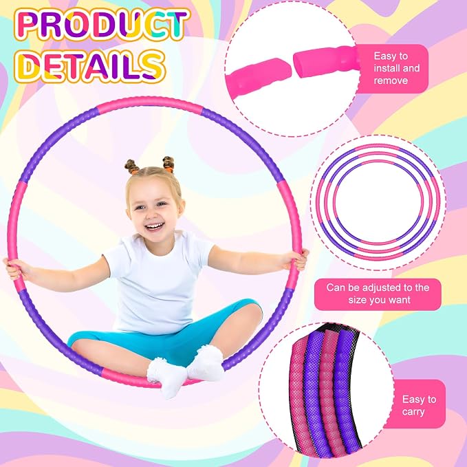 6 Pcs Exercise Hoop Detachable Fitness Rings Adjustable Plastic Toy Fitness - Image 2