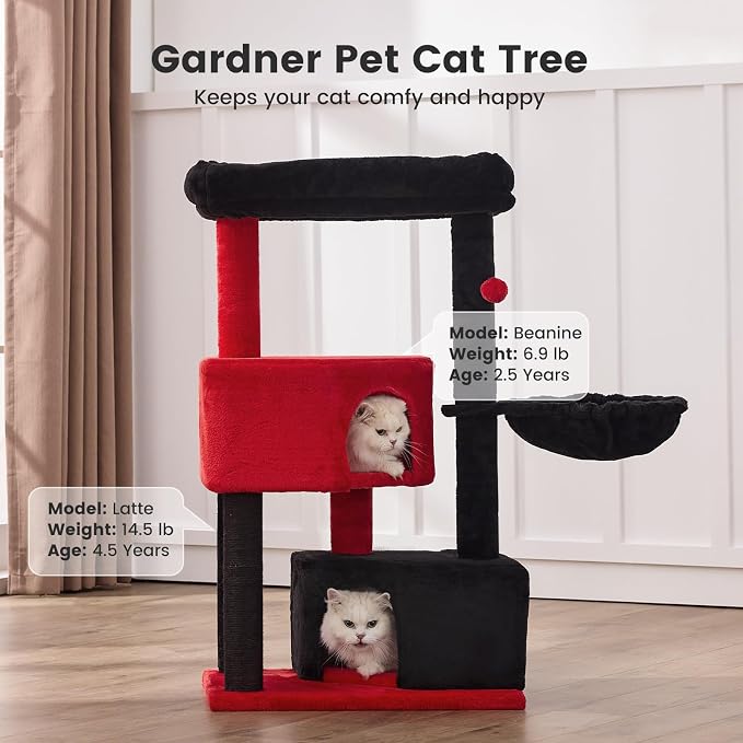 Gardner Pet 41" Tall Cat Tree for Medium-Large Cats, Heavy Duty Cat Trees Towers - Image 3