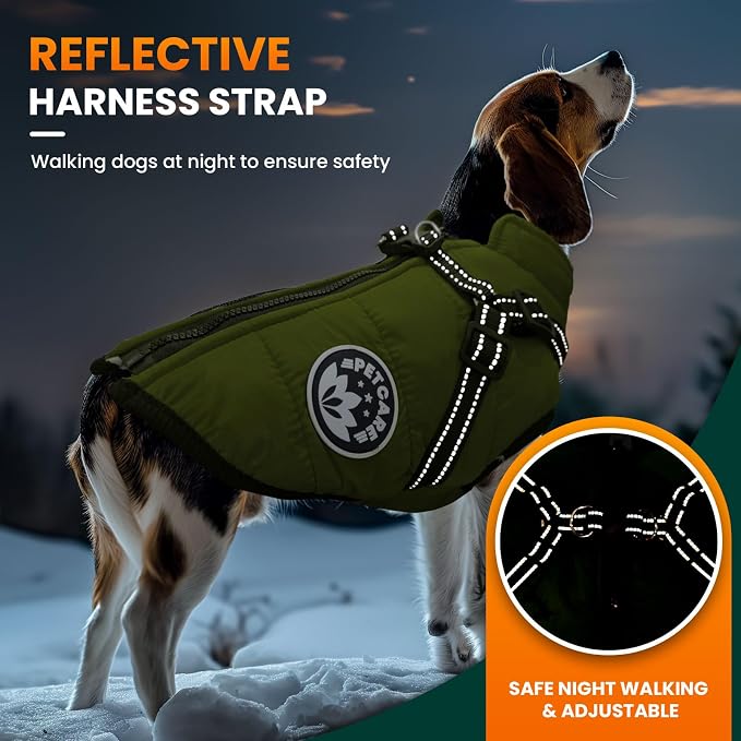 PETCARE Winter Dog Coat with Harness Built in Waterproof Dog Jackets Warm Pet - Image 3