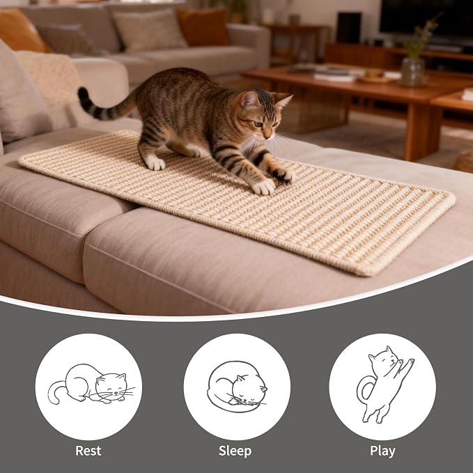 FHTONGE 39.4x15.8 Thickened Cat Wall Climbing Carpet - Image 7