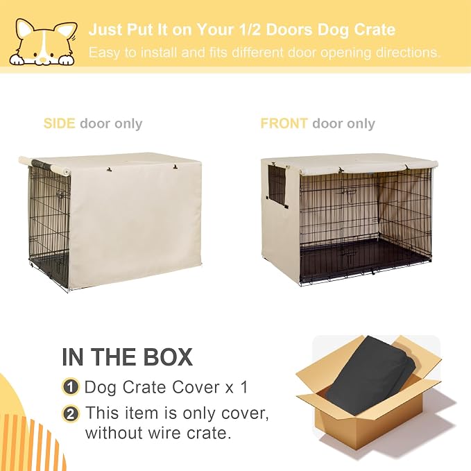 Explore Land 42 inches Dog Crate Cover Heavy Duty Polyester Pet Kennel Sunshade - Image 2