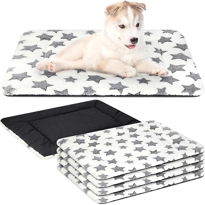 VitalCozy 4 Pcs Dog Crate Pads, Ultra Soft Warm Washable Anti-Slip Kennel Bed by VitalCozy