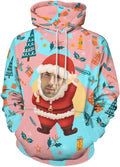 Artsadd Custom Face Unisex athletic Pockets Sweatshirt Loose Hoodie Custom by Artsadd