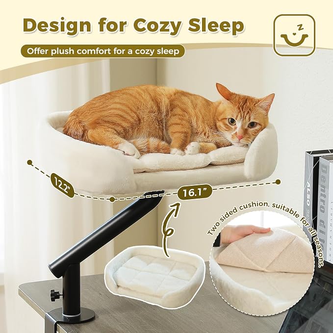 PAWZ Road Cat Desk Bed for Indoor Cats, Cat Bed for Desk Supports Up to 50 lbs - Image 7