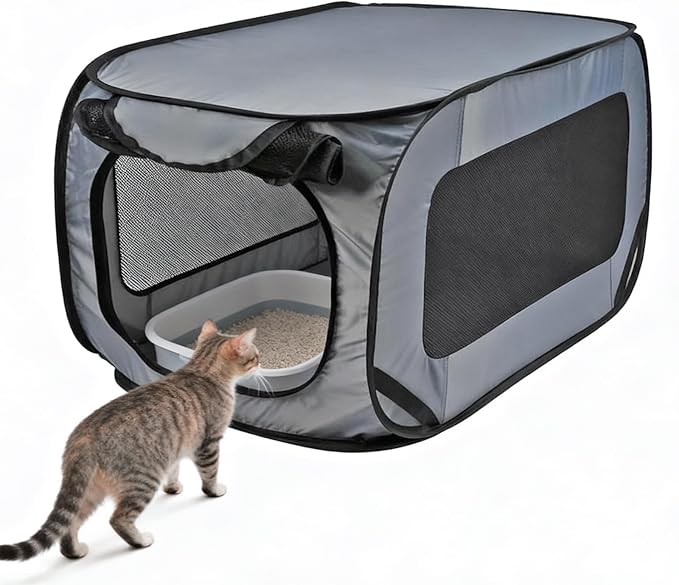 Foldable Cat Car Litter Box Enclosure, Dog Proof Hidden Litter Box by Unknown