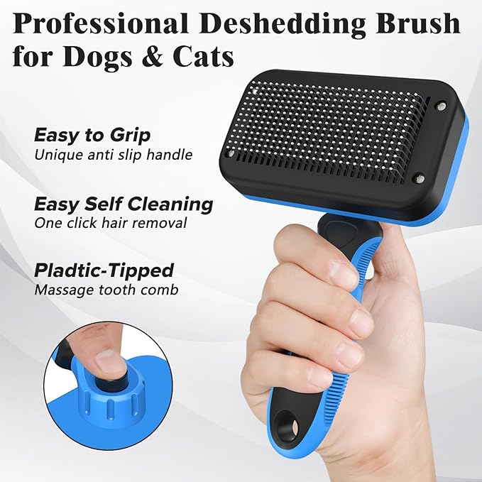 2PCS Self Cleaning Slicker Brush & Dog Comb - Image 3