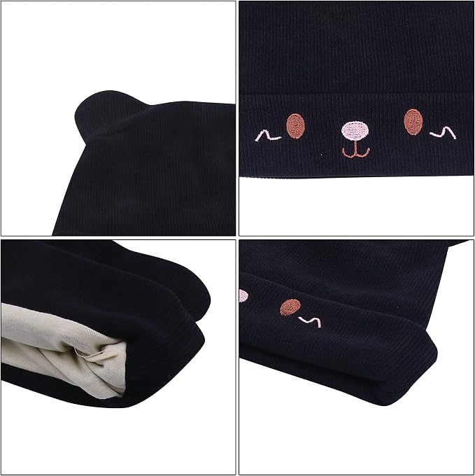 Women's Teen Girls Knitted Cat Kitty Cuffed Beanie Hat Winter Outdoor Stretchy - Image 7