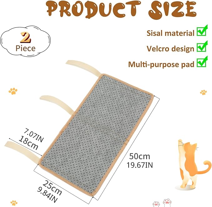 JanYoo 2 Pieces Cat Scratcher Mat - Image 2