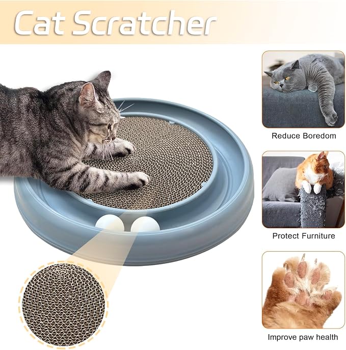Interactive Cat Ball Track Toy for Indoor Cats, Cat Scratching Board & Exercise - Image 2
