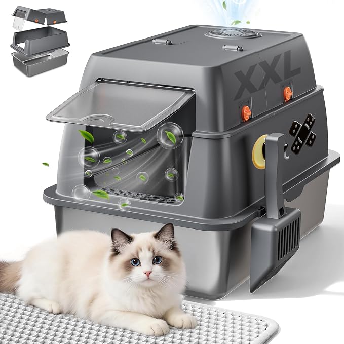 GTPLAYER XXL Stainless Steel Cat Litter Box by GTPLAYER