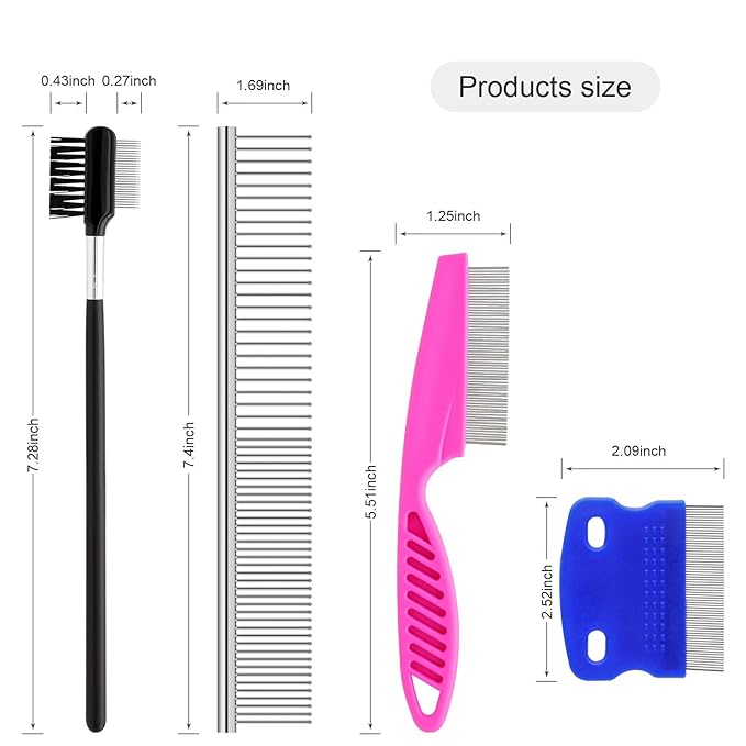 Pets Grooming Comb Kit for Small Dogs Puppies For Tear Stain Remover, 2-in-1 - Image 2