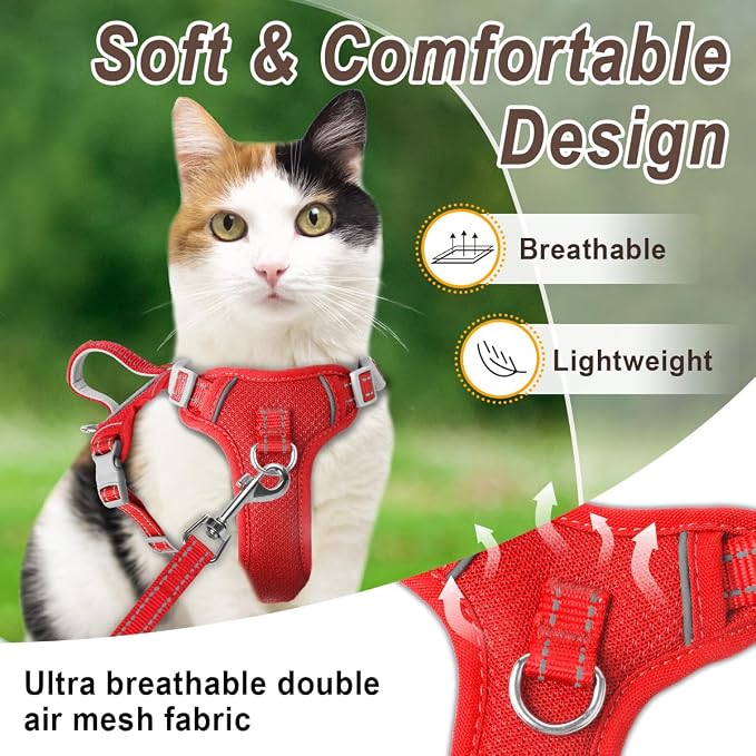 Cat Harness and Leash Set for Walking Escape Proof for Small Large cat Kitten - Image 2