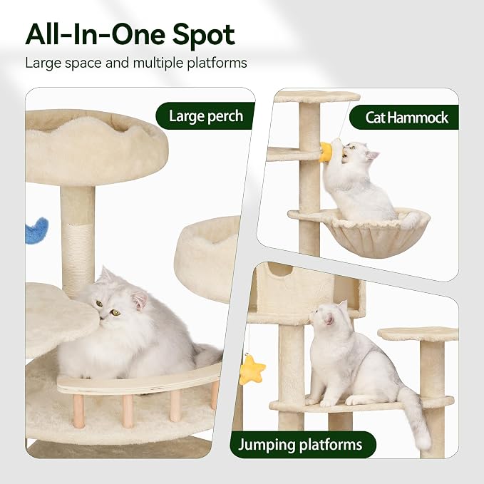 79inch Heavy Duty Cat Tree for Indoor Cats Large Adult, Tall Giant Cat Tower - Image 4