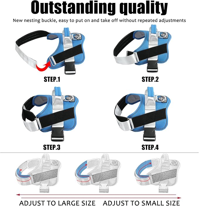Bolux Dog Harness, No-Pull Reflective Dog Vest, Breathable Adjustable Pet - Image 4
