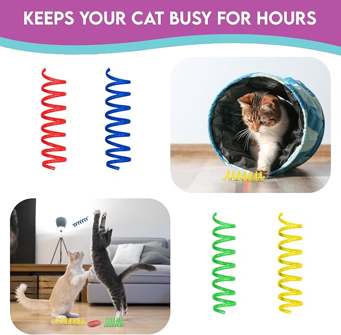 SPOT Colorful Springs Cat Toys – 3" Bouncy Coils - Image 8