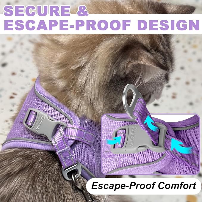 Cat Harness and Leash Set, Escape Proof Kitten Harness, Step in Adjustable Soft - Image 2