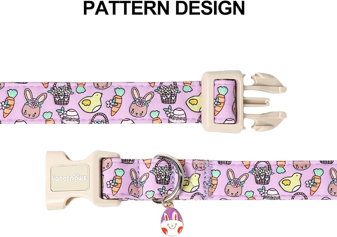 Lionet Paws Easter Dog Collar- Cute Easter Egger Bunny Purple Dogs Collars - Image 5