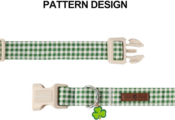 Lionet Paws St. Patrick Dog Collar, Comfortable Adjustable Green Collar - Image 5