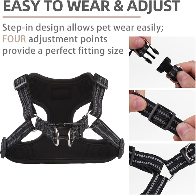 PUPTECK Dog Harness and Leash Set Medium Sized, Step in No Pull Adjustable - Image 3