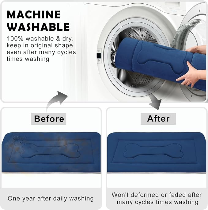 JoicyCo Dog Bed Large Crate Mat 42 in Non-Slip Washable Soft Mattress Kennel - Image 5