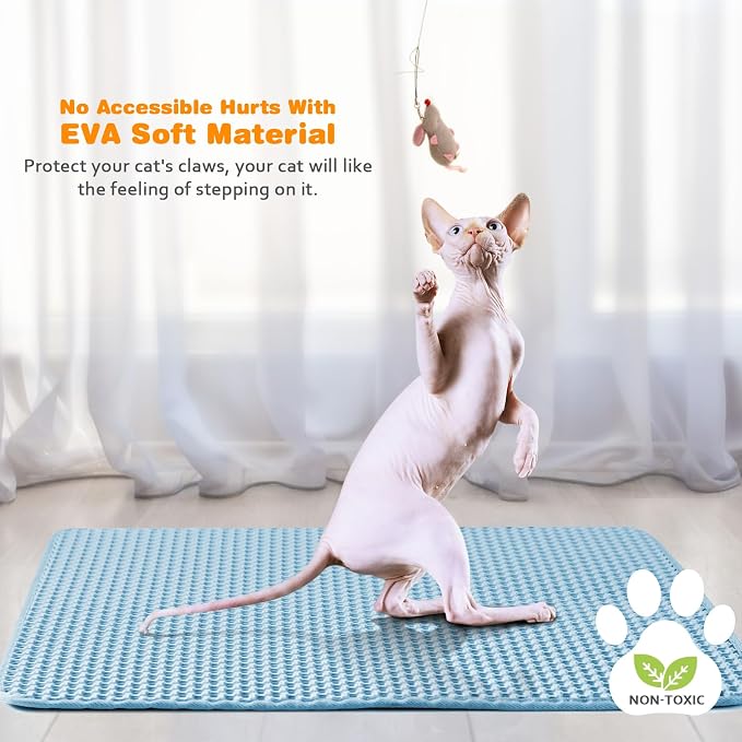 Waterproof Cat Litter Mat, Double Layer EVA, Odor-Free Large Grid, Urine Proof - Image 6