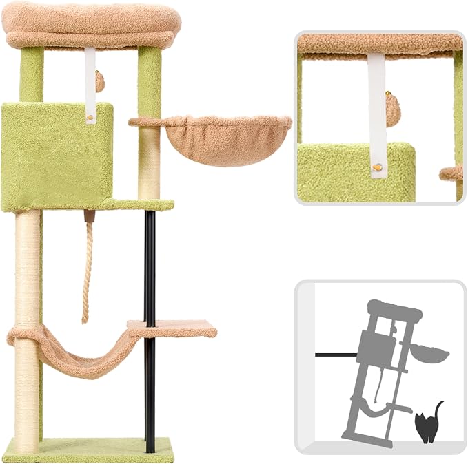 Cat Tree, Cat Tower for Indoor Cats, 43.3 inch Cactus Cat Tree Tower - Image 8