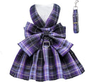 PETCARE Plaid Dog Dress Bow Tie Harness Leash Set by PETCARE