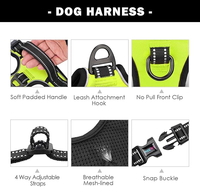 PHOEPET No Pull Dog Harnesses for Small Dogs Reflective Adjustable Front Clip - Image 4