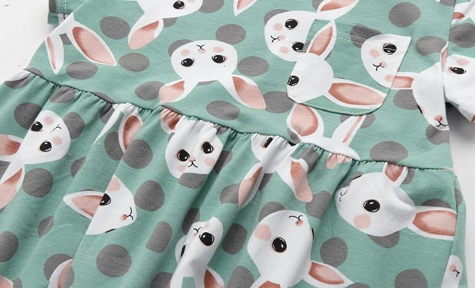 Mud Kingdom Little Girls Dresses Cotton Summer Holiday Cute Cat Dress Short - Image 6
