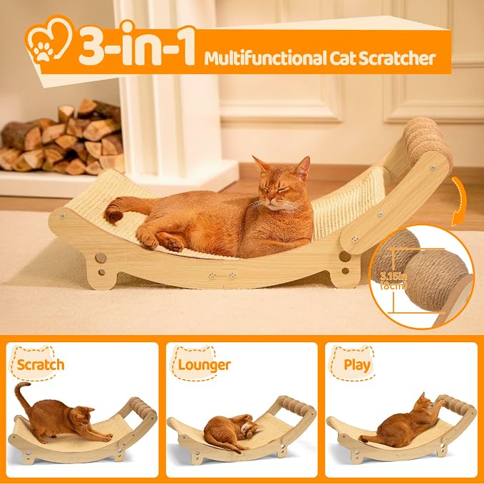 Cat Scratcher Cat beds for Indoor Cats Extra Large Sisal Scratchers for Adult - Image 4