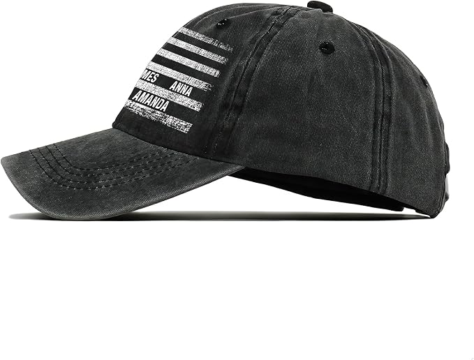 Personalized Vintage Washed Denim Dad Hat, Custom Baseball Cap - Image 3