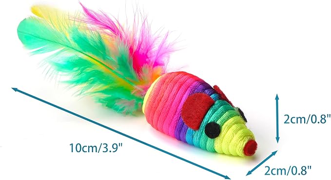 CHIWAVA 24PCS 5" Rattle Cat Toys Mice - Image 4