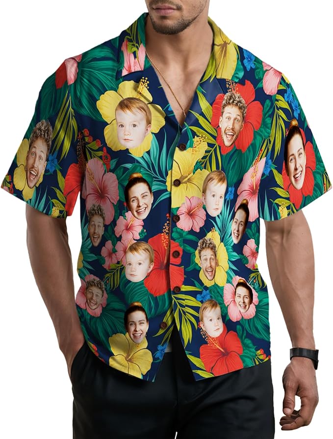 Custom Hawaiian Shirt with Face by Giftoria