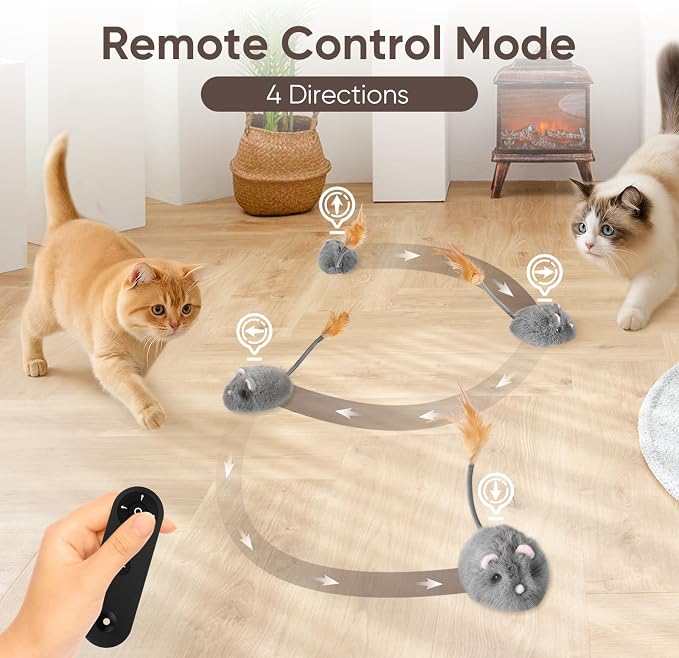 Cat Mouse Toy Remote Control Cat Toy Moving Interactive Cat Toys - Image 2