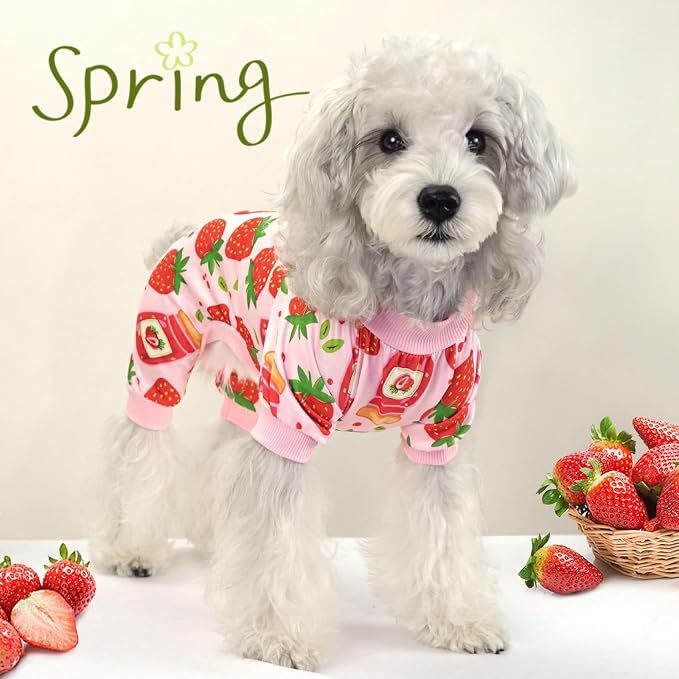 XPUDAC 4 Pack Dog Pajamas for Small Dogs Girl Boy Soft Stretchy Pjs Summer - Image 6