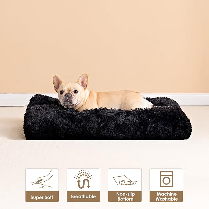EHEYCIGA Fluffy Dog Crate Bed for Medium Dogs, Plush Faux Fur Crate Pad - Image 7
