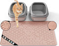 Cat Litter Mat Large Trapping Mat Premium Silicone Rubber 31.5x23.6 Coral by OHMO