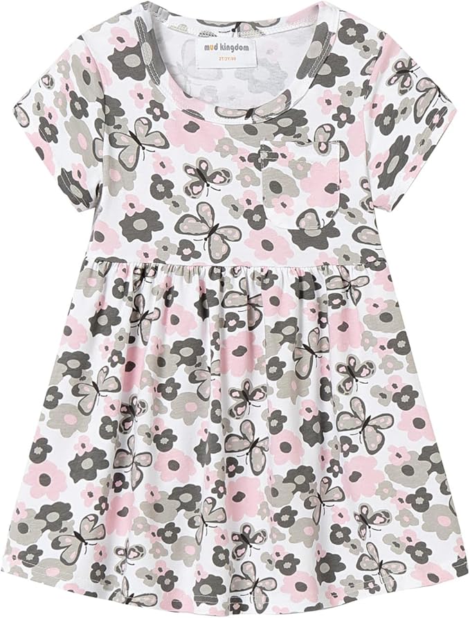 Mud Kingdom Little Girls Dresses Cotton Summer Holiday Cute Cat Dress Short by MudKingdom