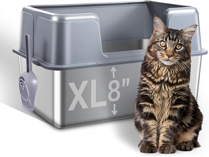 Stainless Steel Cat Litter Box by ZOZOO