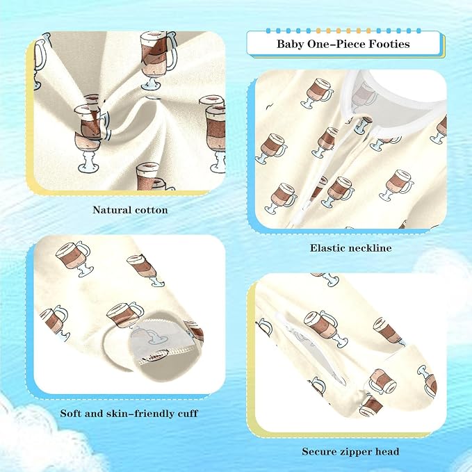 Baby Sleepers For Girl Boys Newborn Baby Play One-Piece Footies For 0-24 Months - Image 5