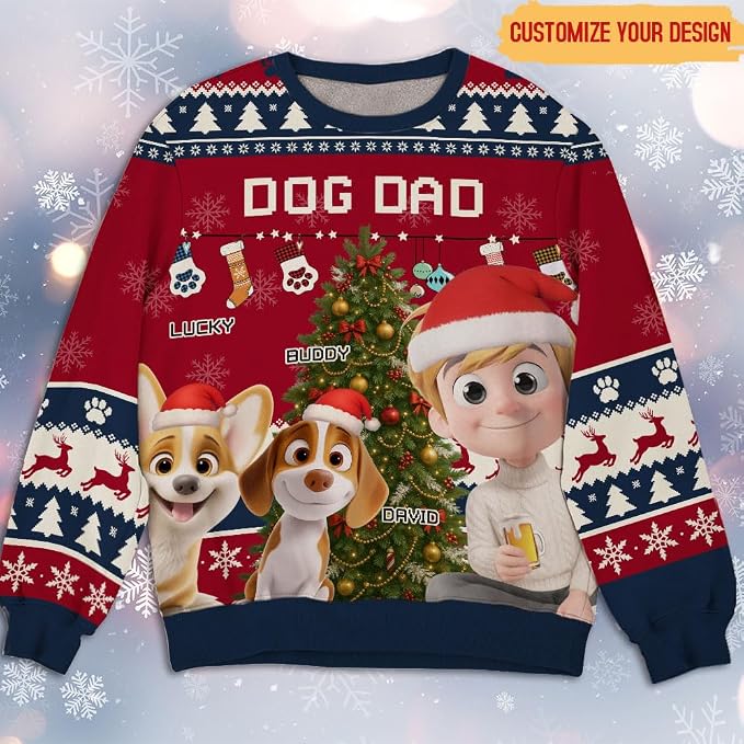 Wrappiness A Girl And Her Dog Christmas Sweatshirt - Image 2