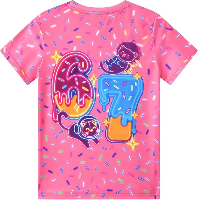 Funnycokid Girls Shirts Cat T Shirt Size 5-12 Clothes - Image 7