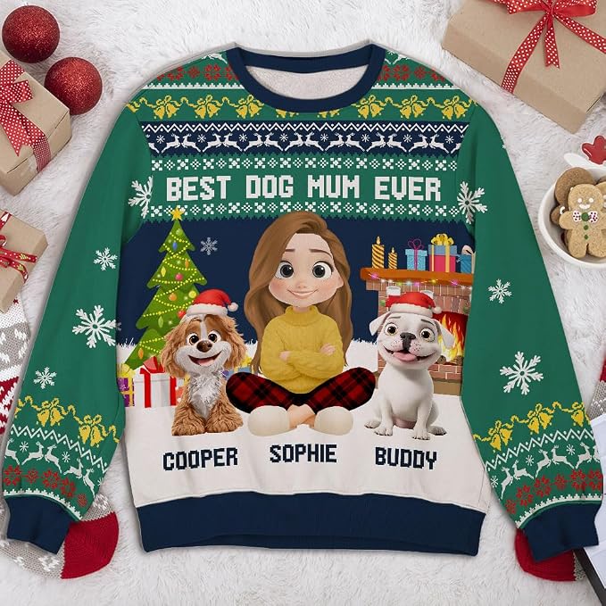 Wrappiness A Girl And Her Dog Christmas Sweatshirt - Image 6