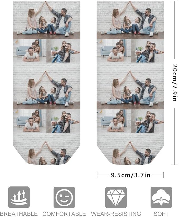 Personalized Ankle Socks with Face Custom Photo Socks Low Cut Ankle Socks - Image 3