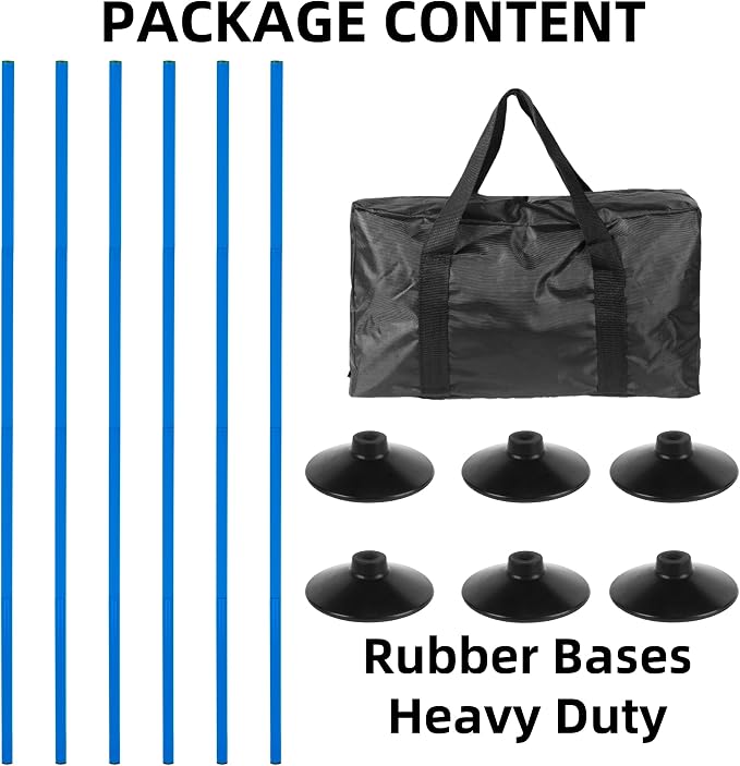 6 Pcs 5FT Adjustable Agility Training Poles - Image 2