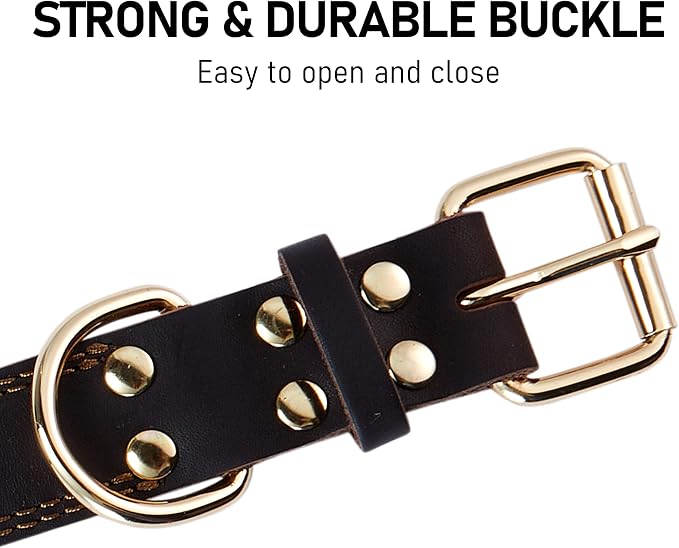 Leather Dog Collar, Heavy Duty Wide Dog Collar - Image 6
