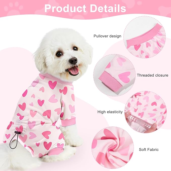 Bienbee Dog Pajamas, 4 Pack Dog Recovery Suit Shedding Suit Cute Soft Puppy - Image 6
