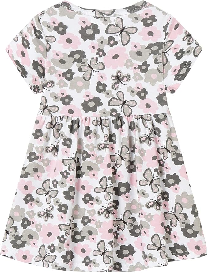 Mud Kingdom Little Girls Dresses Cotton Summer Holiday Cute Cat Dress Short - Image 2